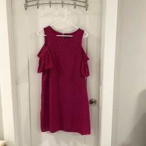 Pink cold shoulder dress